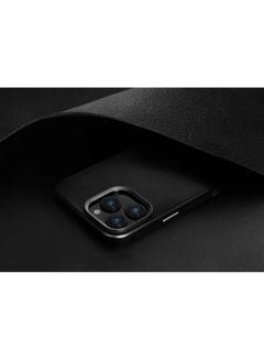 Uniq Series Lyden Vegan Leather Protective Leatherette Case with Aluminum Camera Bezel MagClick-Charging compatible with iPhone 16 Pro - Black  - Image 5