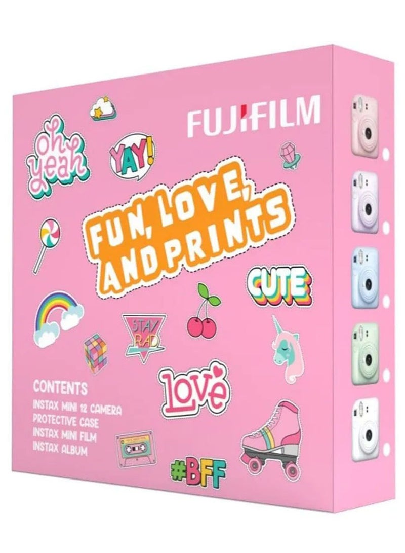 FUJIFILM - Instax Camera Mini 12 Clay White With Gift Box Album - Image 1