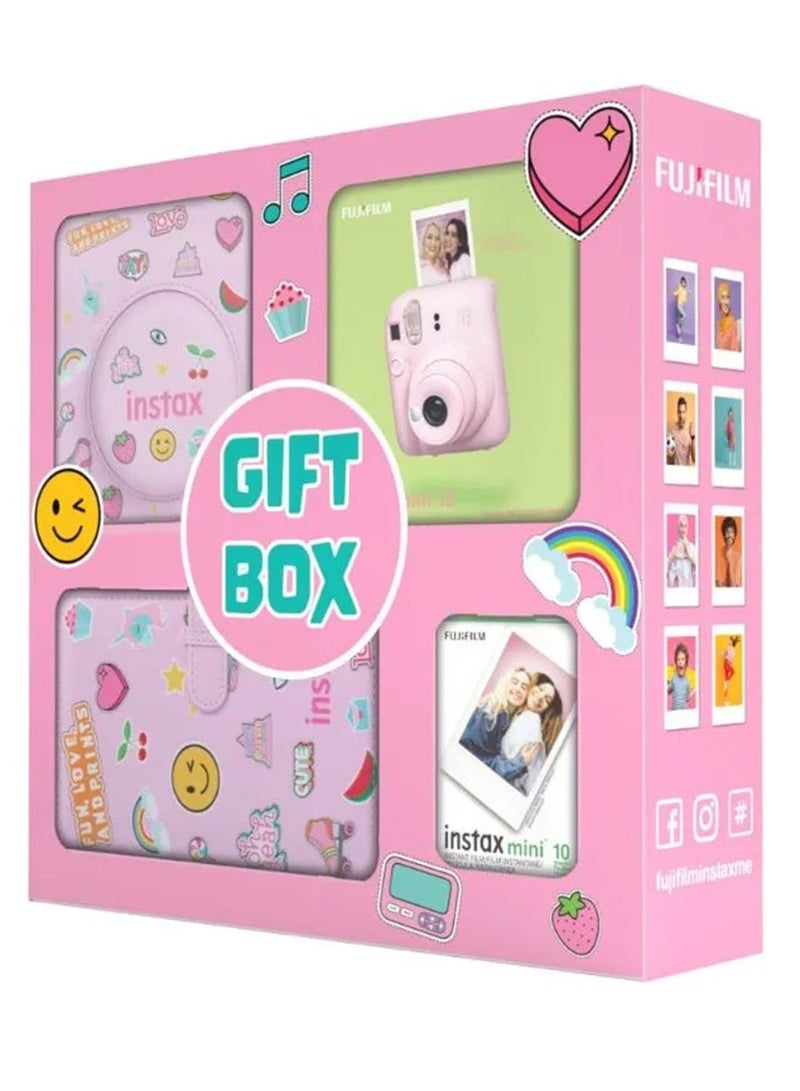 فوجي فيلم Instax Camera Mini 12 Blossom Pink With Gift Box Album  - Image 3