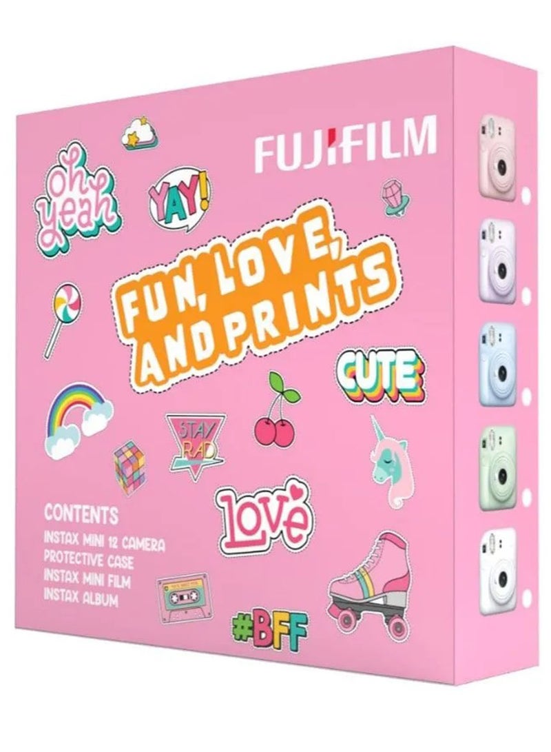 فوجي فيلم Instax Camera Mini 12 Blossom Pink With Gift Box Album  - Image 4