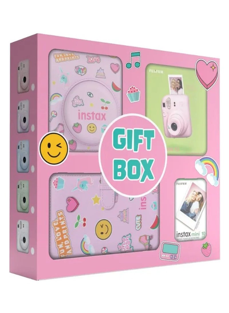 فوجي فيلم Instax Camera Mini 12 Blossom Pink With Gift Box Album  - Image 2