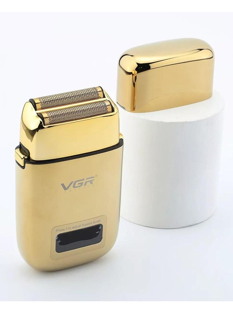 VGR - Professional USB Rechargeable V-338  ,LED Display ,  Foil Shaver , Home Functional Reciprocating Shaver, Cleaning brush, Protection cap, USB charging cable, 3pc guide comb , 120 Minutes Operating Time - Image 1