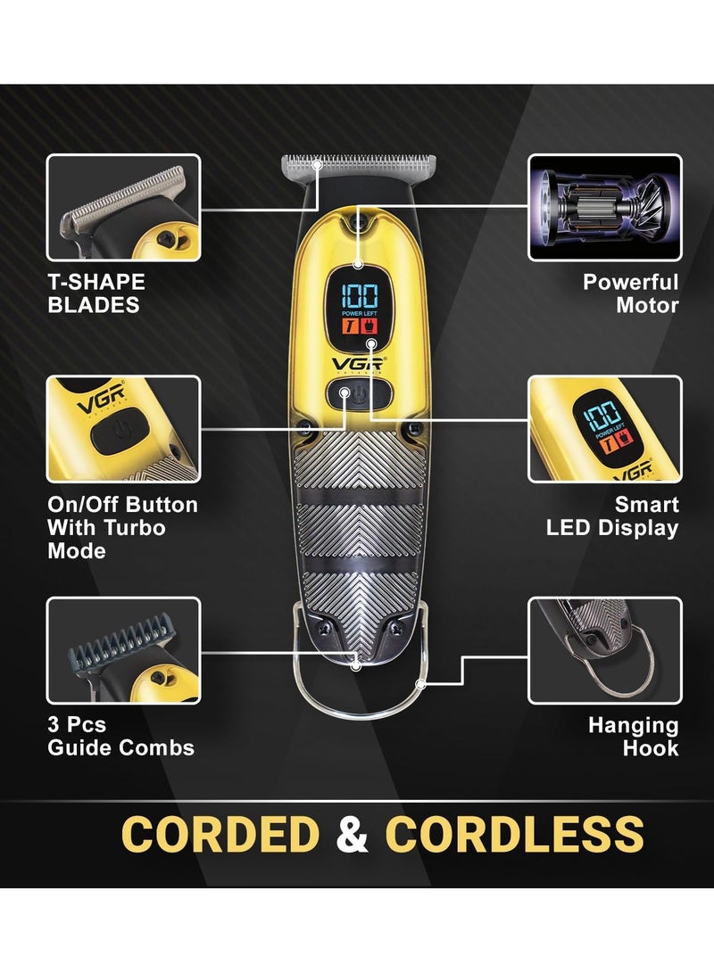 VGR V-981 Professional Hair Clipper Corded & Cordless with LED Display & Turbo Mode Function | Runtime: 150 min Trimmer for Men - Image 2