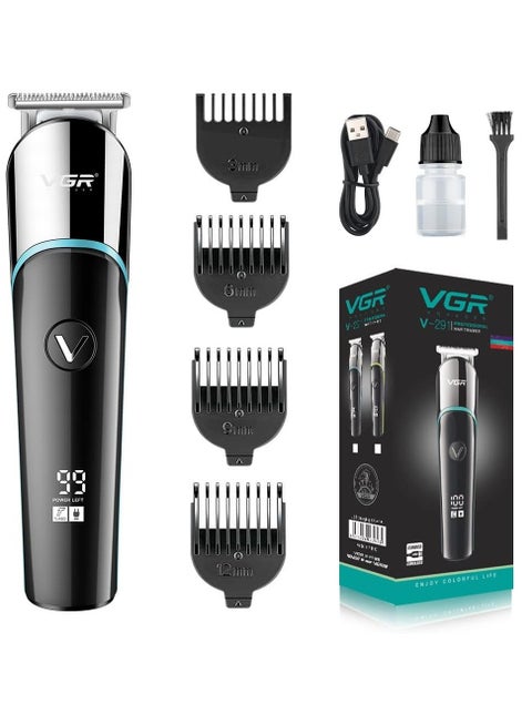 V-291 Professional Rechargeable Turbo Function Cordless Beard/Hair Trimmer Kit With Guide Comb, Usb Charging Cord For Men