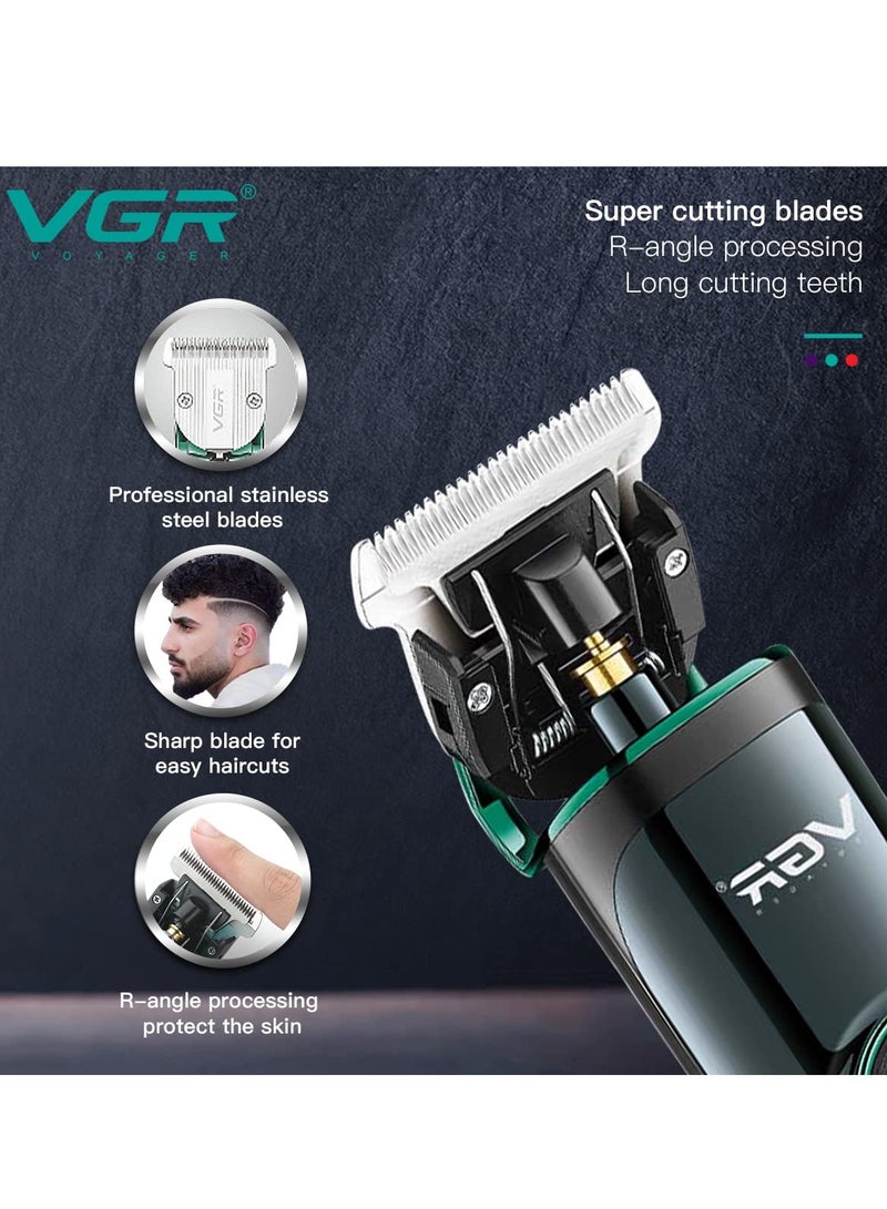 VGR V-671 Salon Series Professional Digital Display Cordless Hair Clipper with Dual motor Beard Trimmer for Men Rechargeable Li-ion Battery 2500mAh 400 minutes Runtime USB Powered Charging Pod & Stand  - Image 5