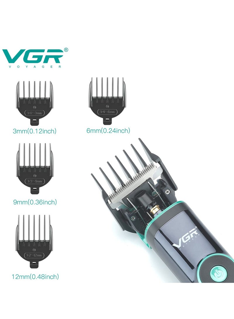 VGR V-671 Salon Series Professional Digital Display Cordless Hair Clipper with Dual motor Beard Trimmer for Men Rechargeable Li-ion Battery 2500mAh 400 minutes Runtime USB Powered Charging Pod & Stand  - Image 2