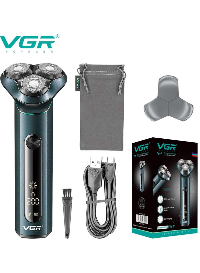 VGR V-310 Professional Men's Shaver | Cordless Rechargeable IPX7 Fully Waterproof Triple Rotary Head Electric Shaver Runtime 200 minutes | Electric Shaver for Men’s  - Image 2