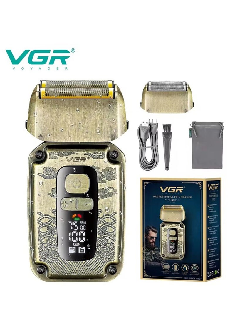 VGR Electric Shaver Adjustable Rechargeable Professional Shaver LED Display Full Body Washable Foil Shaver for Men With V-337 - Image 1