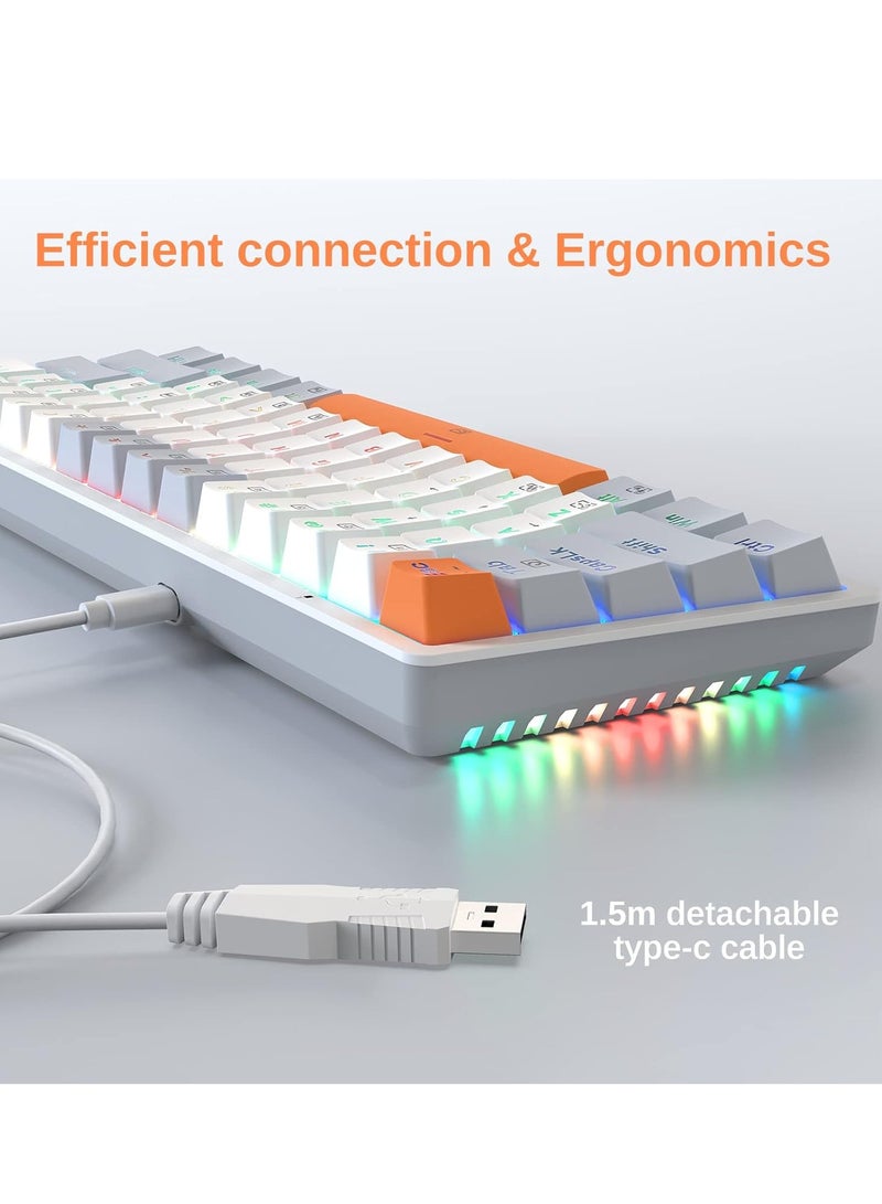 ريدراجون - Mechanical Gaming Keyboard 60% , RGB Backlit Ultra-Compact Hot-Swappable Red Switch, Fully Programmable Pro Software Supported, K642WGO-RGB - Image 1