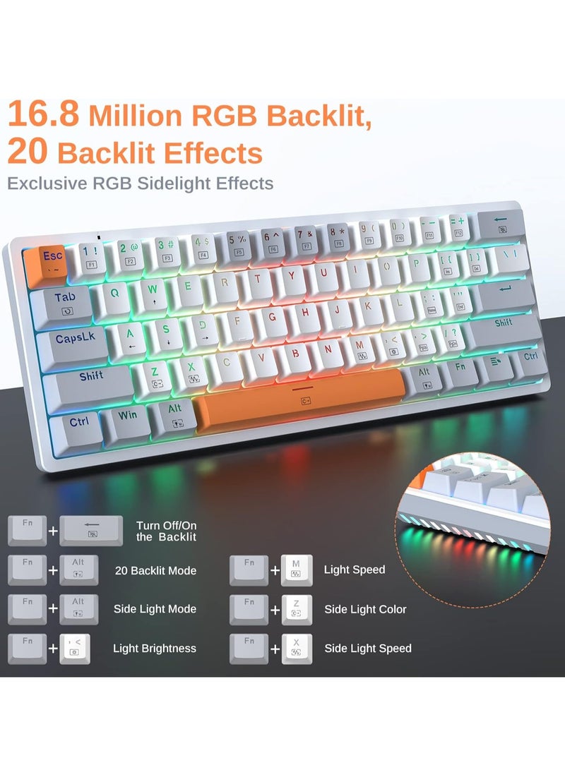 ريدراجون - Mechanical Gaming Keyboard 60% , RGB Backlit Ultra-Compact Hot-Swappable Red Switch, Fully Programmable Pro Software Supported, K642WGO-RGB - Image 1