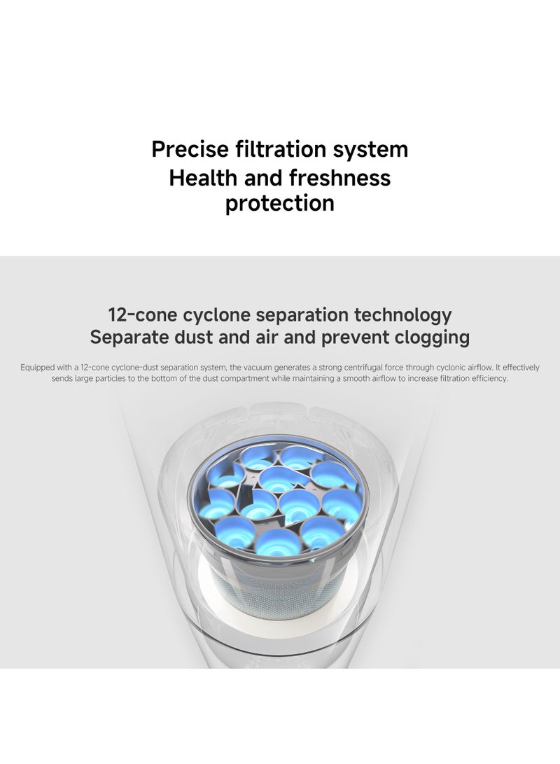 Xiaomi - MI Cordless Vacuum Cleaner G20,150AW Maximum Suction Power | LED Searchlight | Ultra-long battery life | 12-cone Dust-air Separation |99.9% High-efficiency Filtering 600 ml 460 W D205 White - Image 1