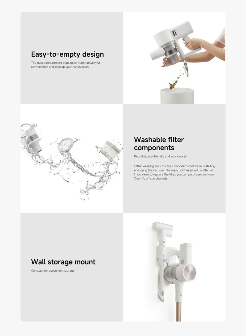 Xiaomi - MI Cordless Vacuum Cleaner G20,150AW Maximum Suction Power | LED Searchlight | Ultra-long battery life | 12-cone Dust-air Separation |99.9% High-efficiency Filtering 600 ml 460 W D205 White - Image 1