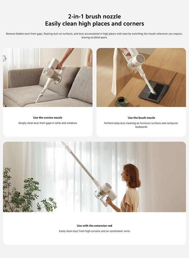 Xiaomi - MI Cordless Vacuum Cleaner G20,150AW Maximum Suction Power | LED Searchlight | Ultra-long battery life | 12-cone Dust-air Separation |99.9% High-efficiency Filtering 600 ml 460 W D205 White - Image 1