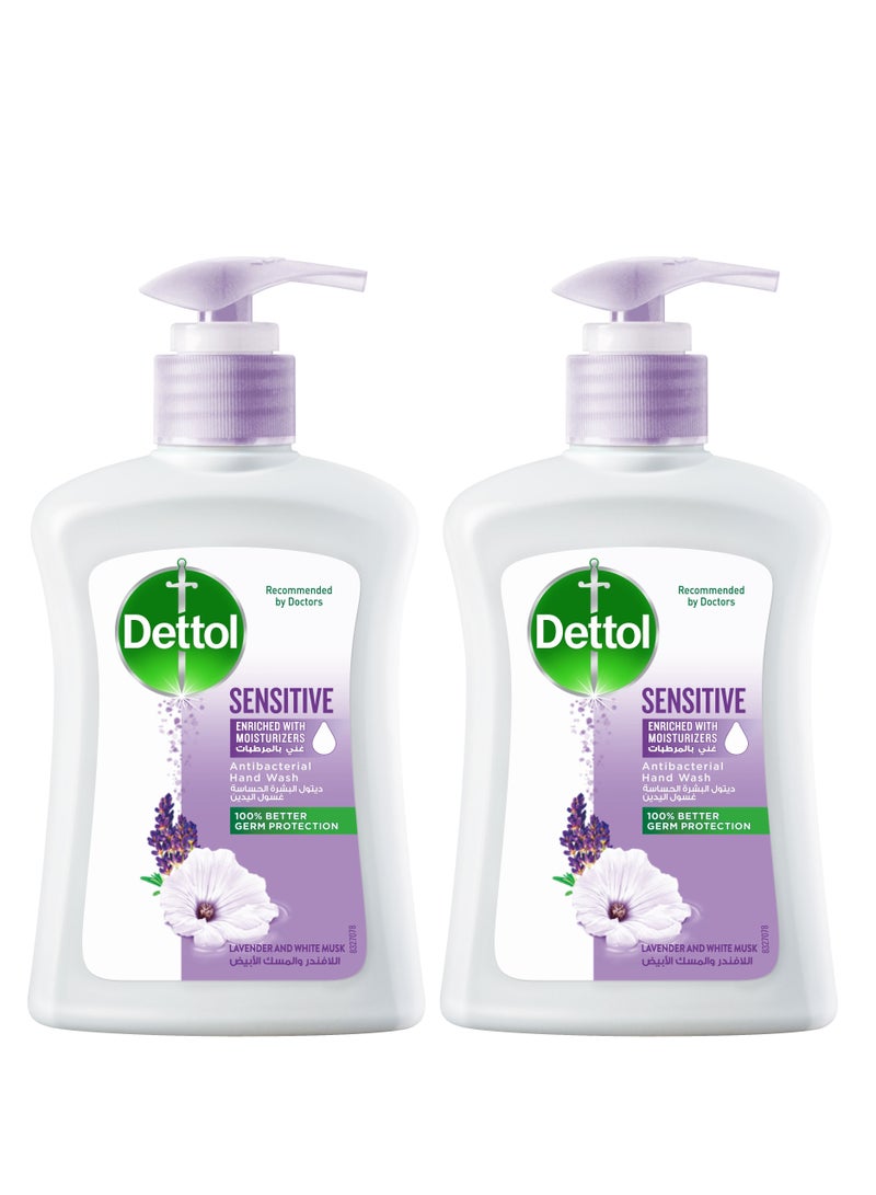 Dettol Pack Of 2 Hand Wash Sensitive Lavender And White Musk Fragrance 400ml  - Image 1