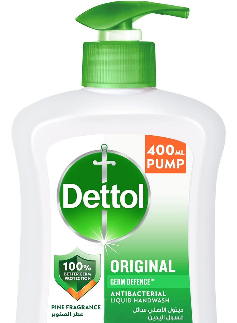 Dettol Pack Of 2 Dettol Hand Wash Liquid Soap Original Pump Pine Fragrance 400ml - Image 3
