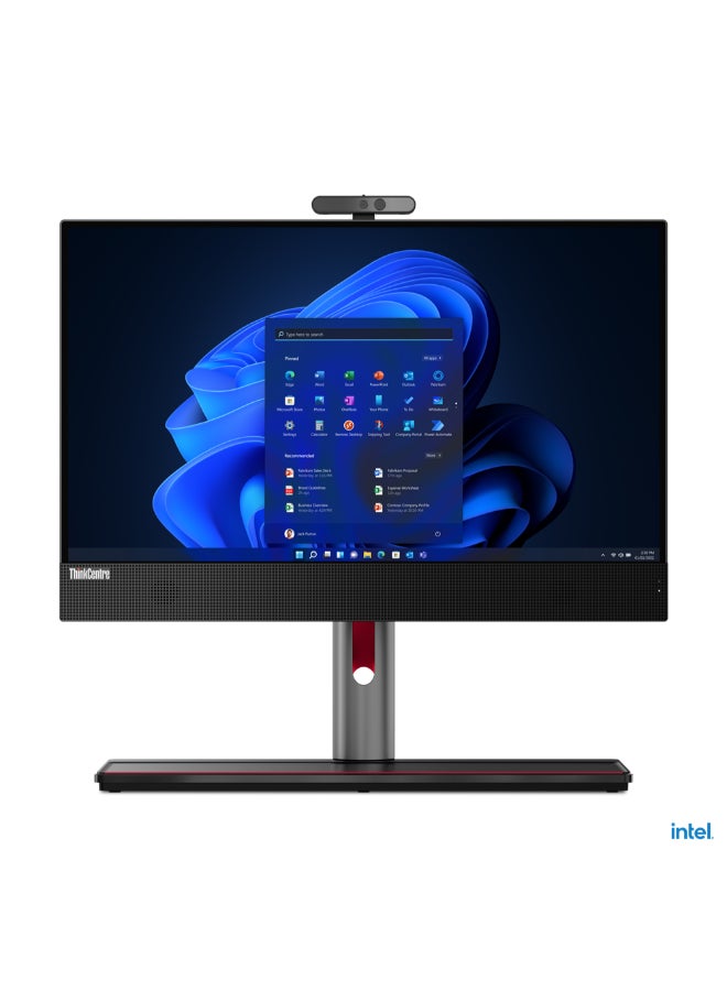 لينوفو - ThinkCentre M70 AIO With 21.5-Inch Display, Intel Core i5-12400 Processor/8GB RAM/512GB SSD/Integrated Graphics/Windows 11 Pro English/Arabic Black - Image 1