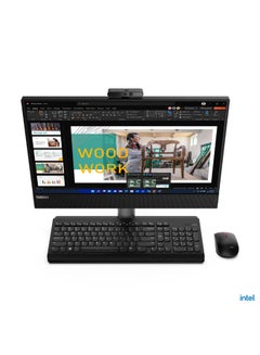 لينوفو ThinkCentre M70 AIO With 21.5-Inch Display, Intel Core i5-12400 Processor/8GB RAM/512GB SSD/Integrated Graphics/Windows 11 Pro English/Arabic Black  - Image 3
