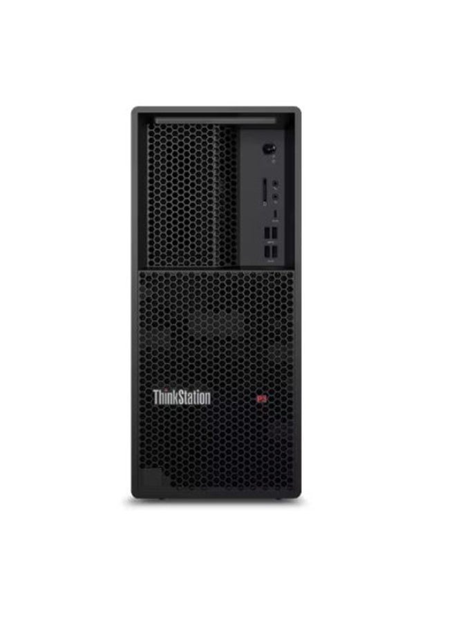 Lenovo - ThinkCentre P3 Tower PC, Intel Core i7-13700K Processor/16GB RAM/512GB SSD/Intel Iris XE Graphics/Windows 11 Pro Black - Image 1