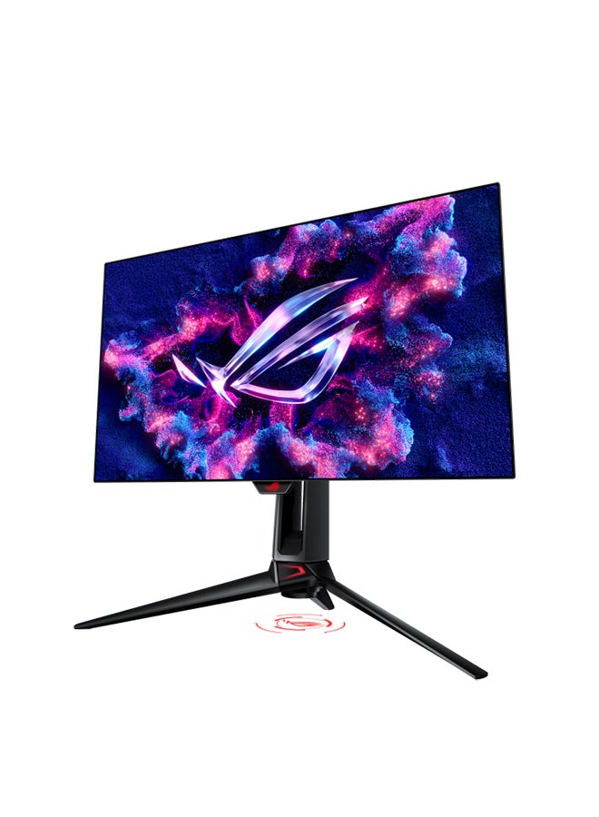 ASUS - ROG Swift PG27AQDP 26.5" QHD Premium OLED Gaming Monitor, 480Hz Refresh Rate, 0.03ms Response Time, FreeSync & G-Sync, 1.5M 1 Contrast Ratio, 10-Bit 1.07B Colours, AI ASSISTANT, PG27AQDP Black - Image 1
