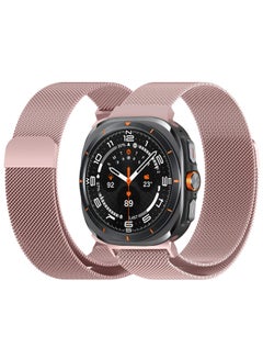 MARGOUN (for Samsung Galaxy Watch 7 Ultra) Milanese Loop, Metal Mesh Adjustable Strap, Magnetic Clasp Mesh Bands Stainless Steel Metal Connector Rose Gold  - Image 2