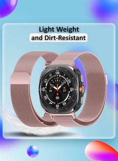 MARGOUN (for Samsung Galaxy Watch 7 Ultra) Milanese Loop, Metal Mesh Adjustable Strap, Magnetic Clasp Mesh Bands Stainless Steel Metal Connector Rose Gold  - Image 5