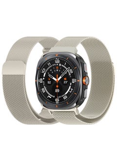 MARGOUN (for Samsung Galaxy Watch 7 Ultra) Milanese Loop, Metal Mesh Adjustable Strap, Magnetic Clasp Mesh Bands Stainless Steel Metal Connector Champing Gold  - Image 2