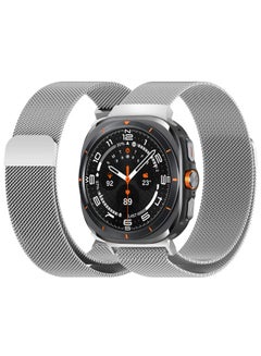 MARGOUN (for Samsung Galaxy Watch 7 Ultra) Milanese Loop, Metal Mesh Adjustable Strap, Magnetic Clasp Mesh Bands Stainless Steel Metal Connector Silver  - Image 2