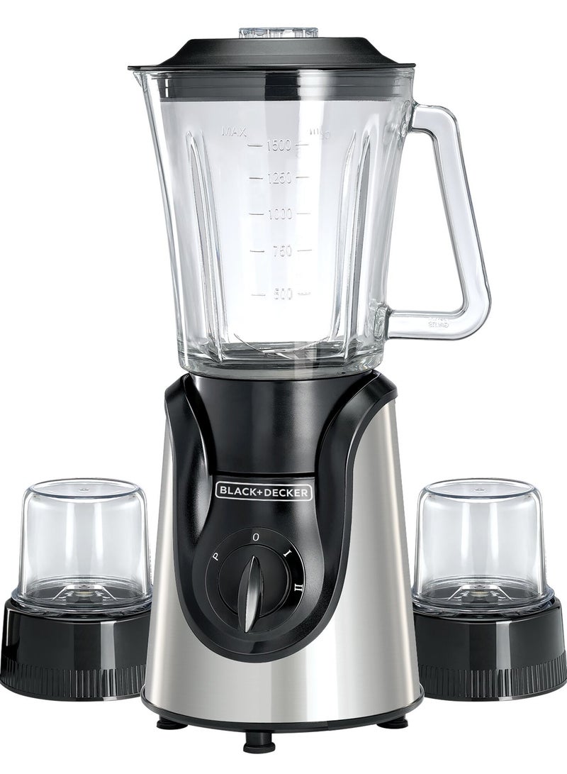 BLACK+DECKER 1.5L Blender With 2 Grinding Mills 600 W BGG600-B9 Black  - Image 3