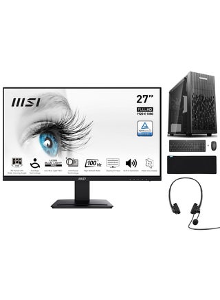Trading Monitor bundle - 27 inch PRO MP273A FHD Office Monitor IPS , 100 Hz, Eye-Friendly Screen, VESA Mountable+ NANOTECH Office Desktop PC + Intel Core i7-14700F, DDR5 32GB Ram, 2TB NVMe M.2 SSD, GT730 4GB Graphics Card, Air Cooler, Windows 11 Pro, Wi-Fi + HP Wireless Keyboard & Mouse + HP USB Headset + Mousepad Black - pnsku/N70113993V/45/_/1727330051/437e5b8a-b918-41b8-b034-be8f7dbf2f5c