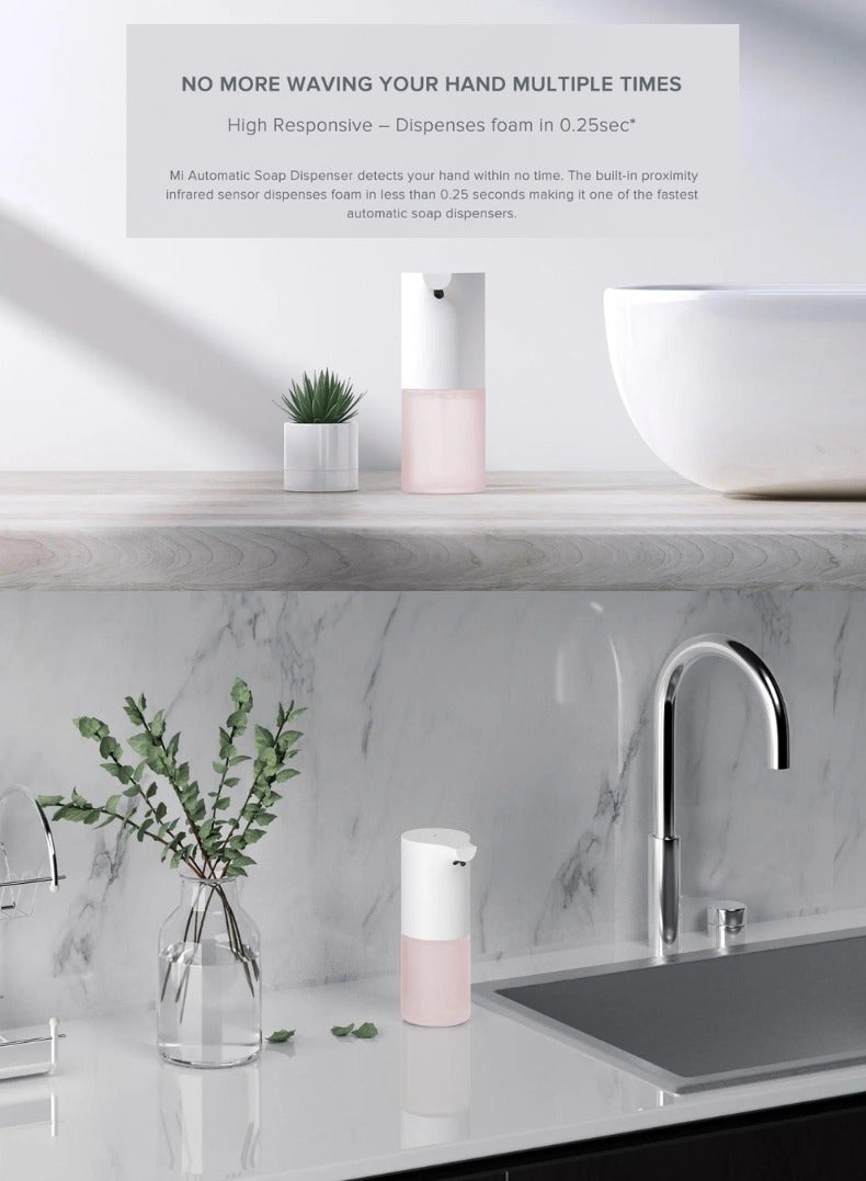 شاومي MI Automatic Foaming Soap Dispenser - Smart Infrared Sensor, Hand Wash, Creamy Foam, IPX4 Waterproof, Contactless Hygiene (Soap Included) MJXSJ03XW White  - Image 4