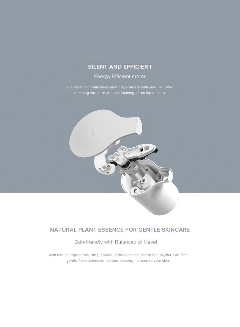 شاومي MI Automatic Foaming Soap Dispenser - Smart Infrared Sensor, Hand Wash, Creamy Foam, IPX4 Waterproof, Contactless Hygiene (Soap Included) MJXSJ03XW White  - Image 3