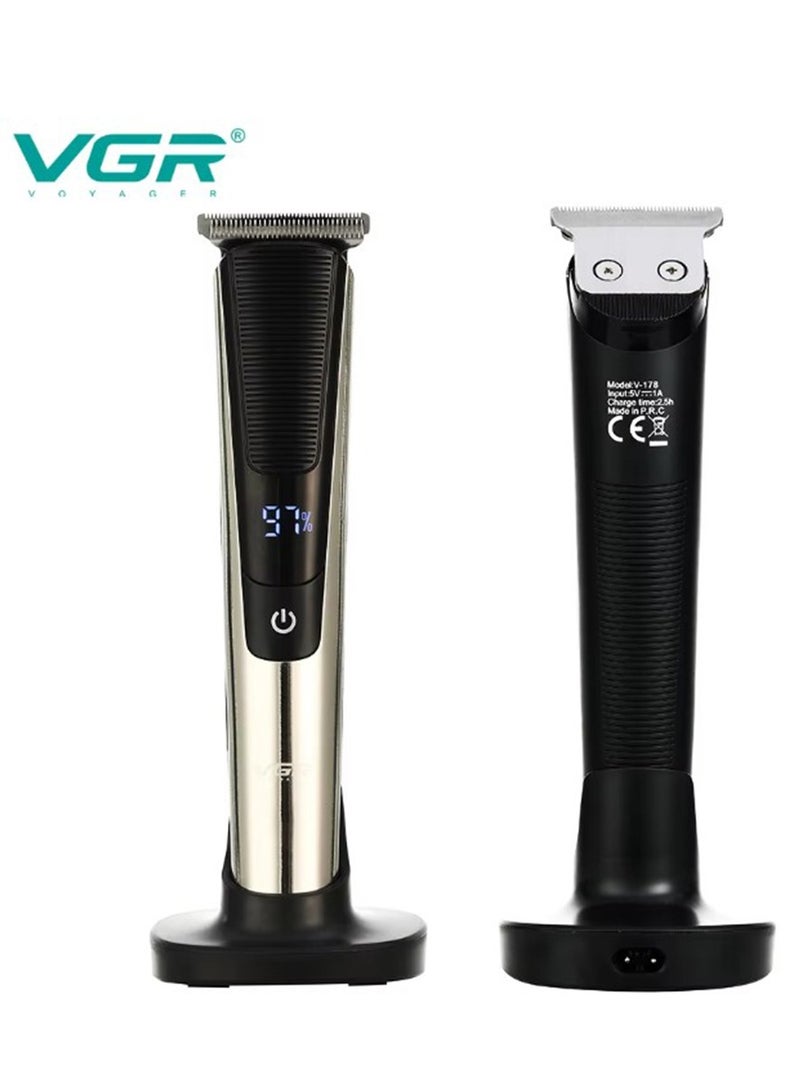 VGR Professional USB Rechargeable V-178  ,LED Display ,  Oil Bottle , Home Functional Reciprocating Shaver, Cleaning brush, Protection cap, USB charging cable  - Image 3