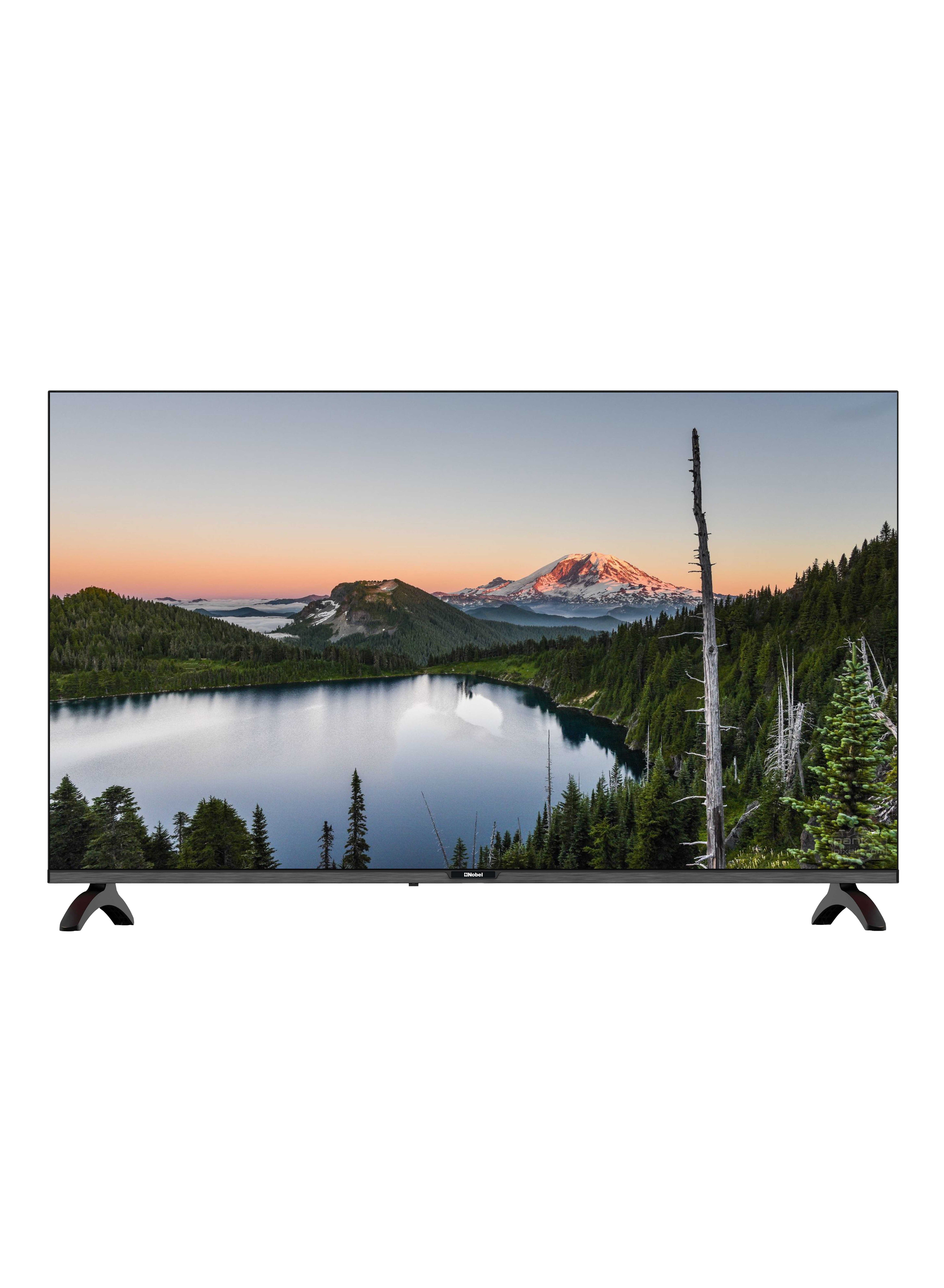 Nobel 65 Inch 4K UHD Frameless Smart LED TV With Android 13, HDR, HDMI & USB Ports, LAN, Coaxial Input, Built-in Speakers, Wi-Fi, Whale TVOS, Ultra Slim DLED, Ideal for Home Theater UHD65VIDS Black 