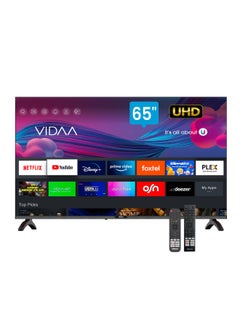 Nobel Nobel 65 Inch UHD Smart TV | 4K Ultra HD | Netflix, YouTube & Prime Video Certified | VIDAA OS | Voice Control & Bluetooth | Dual Remote Controls UHD65VIDS Black  - Image 1