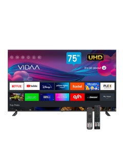 Nobel Nobel 75 Inch UHD Smart TV | 4K Ultra HD | Netflix, YouTube & Prime Video Certified | VIDAA OS | Voice Control & Bluetooth | Dual Remote Controls UHD75VIDS Black  - Image 1