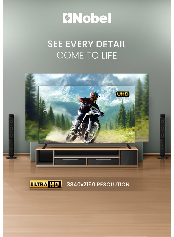 Nobel Nobel 75 Inch UHD Smart TV | 4K Ultra HD | Netflix, YouTube & Prime Video Certified | VIDAA OS | Voice Control & Bluetooth | Dual Remote Controls UHD75VIDS Black  - Image 5