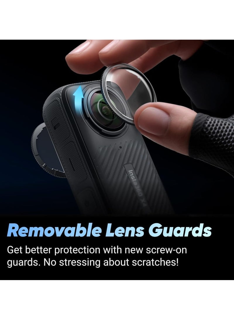 Insta360 - X4 Motorcycle Bundle- 8K Waterproof 360 Action Camera, 4K Wide-Angle Video, Invisible Selfie Stick, 128GB Mcard, Removable Lens Guards, 135 Min Battery Life, AI Editing, Stabilization, for Sports - Image 1