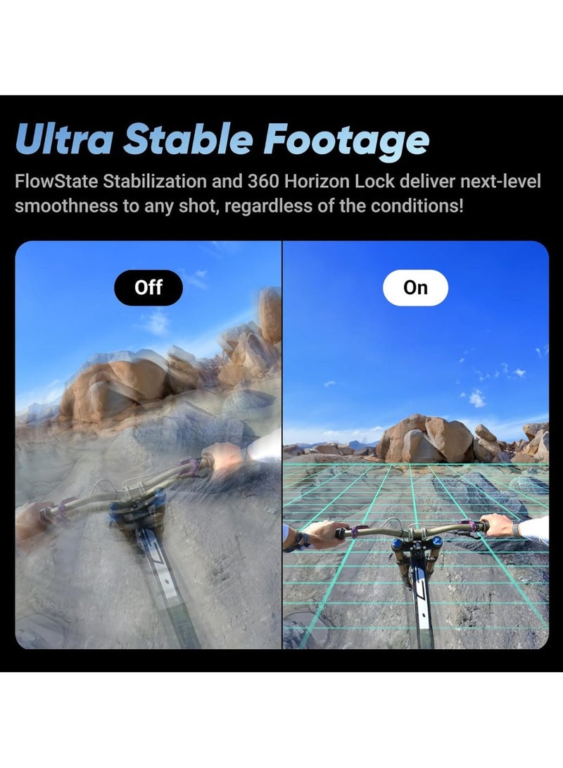 Insta360 - X4 Adventure Bundle- 8K Waterproof 360 Action Camera, 4K Wide-Angle Video, 256GB Mcard, Removable Lens Guards, 114cm Invisible Selfie Stick, 135 Min Battery Life, AI Editing, Stabilization - Black - Image 1