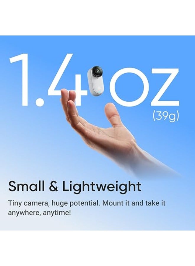 Insta360 GO 3S Arctic White (128GB) | 10m Waterproof Tiny Action Camera, 4K Wide-Angle Video, 2.2" Flip TouchScreen w/ Action Pod, Auto Stabilization, with Apple FindMy, Magnet Pendant, Clip - White - Image 3