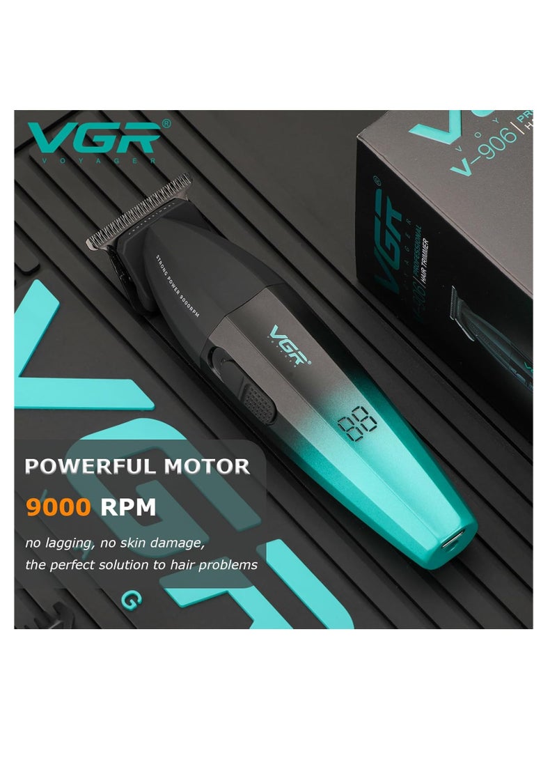 VGR Fresh Fade Professional Hair Trimmer, 9000rpm Zero Gapped Beard Trimmer for Men, DLC T-Blade Cordless Hair Clipper/Trimmer for Barbers and USB Rechargeable - V-906  - Image 5