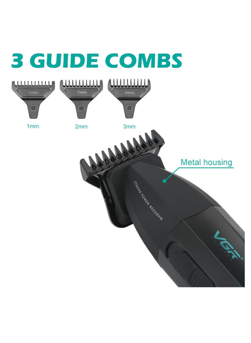 في جي آر - Fresh Fade Professional Hair Trimmer, 9000rpm Zero Gapped Beard Trimmer for Men, DLC T-Blade Cordless Hair Clipper/Trimmer for Barbers and USB Rechargeable - V-906 - Image 1