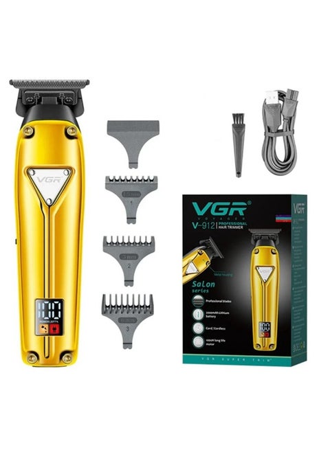 Professional hair clipper designed for men, features a powerful 5W motor and a 2000mAh lithium battery, suitable for both professionals and beginners, the clipper uses high quality ceramic blades Model V-912