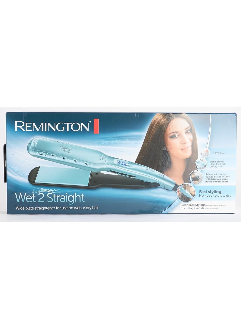 REMINGTON Wet 2 Straight Hair Straightener, Wet and Dry Hair, Wide Floating Plates, Advanced Anti-Frizz Ceramic, 10 Temperatures up to 230°C, Digital, S7350 - Image 4