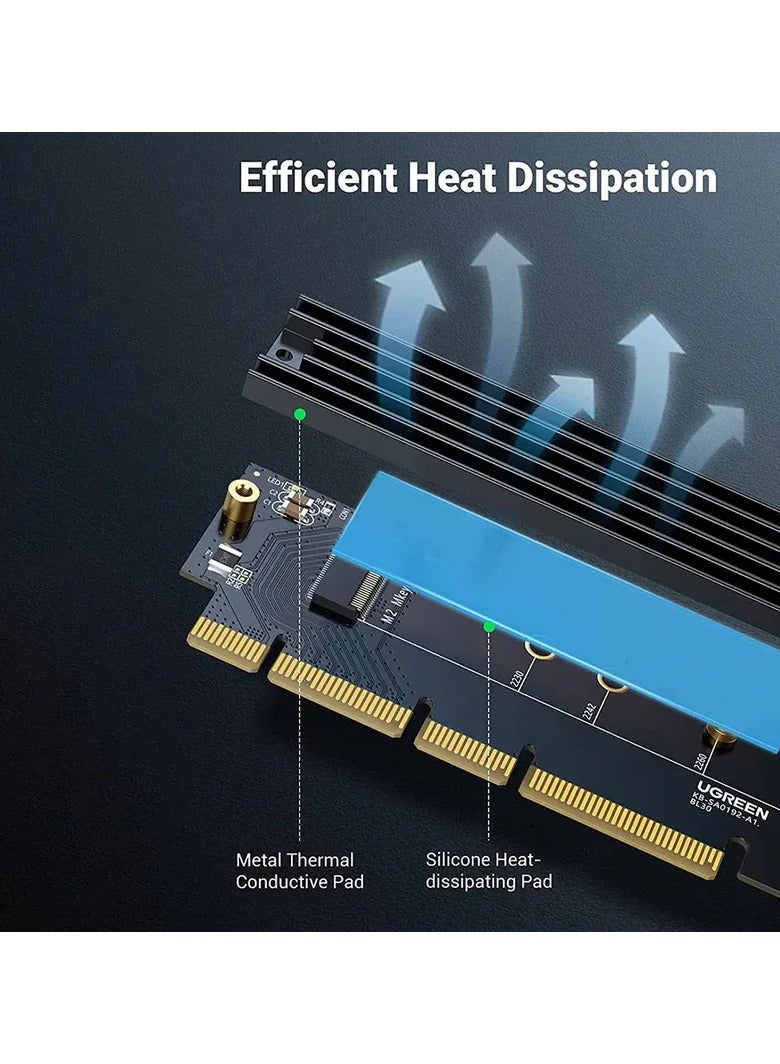 Ugreen UGREEN PCIe 4.0(16×) to M.2 NVMe Expansion Card BLACK  - Image 3