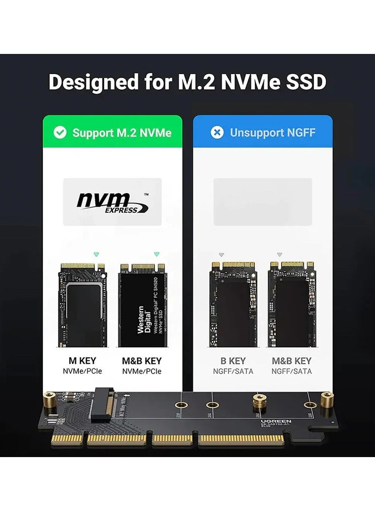 Ugreen UGREEN PCIe 4.0(16×) to M.2 NVMe Expansion Card BLACK  - Image 5