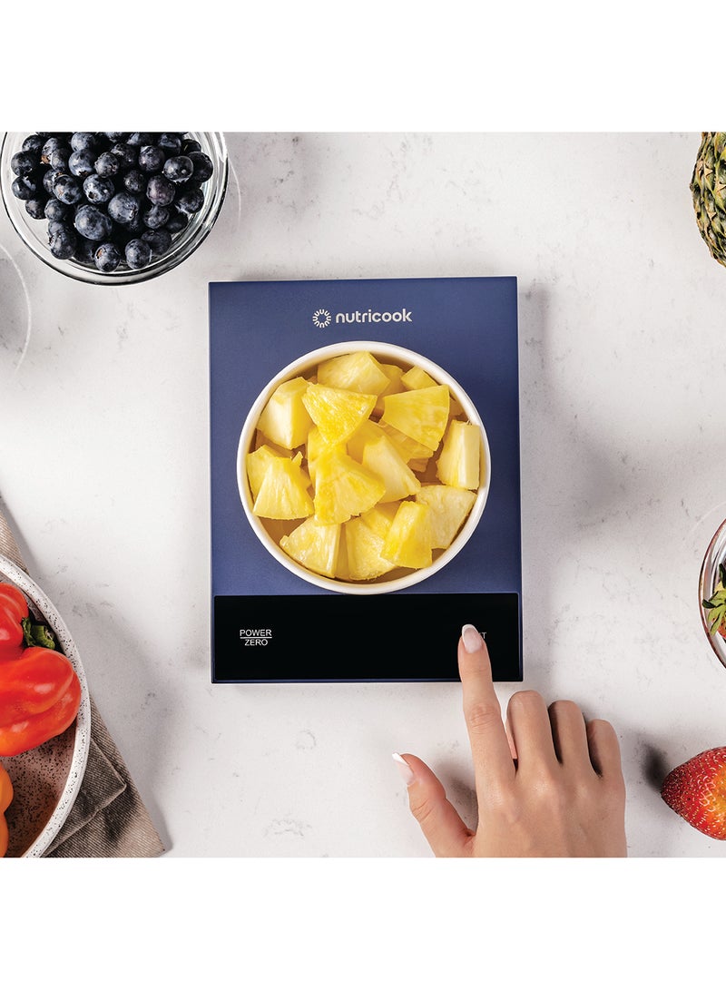 نيوتري كوك Nutricook Food Scale, 11lb Digital Kitchen Scale, Weight in Grams and Ounces (1g Precise) for Baking, Cooking, Nutrition and Meal Prep, Tare Function Blue  - Image 3