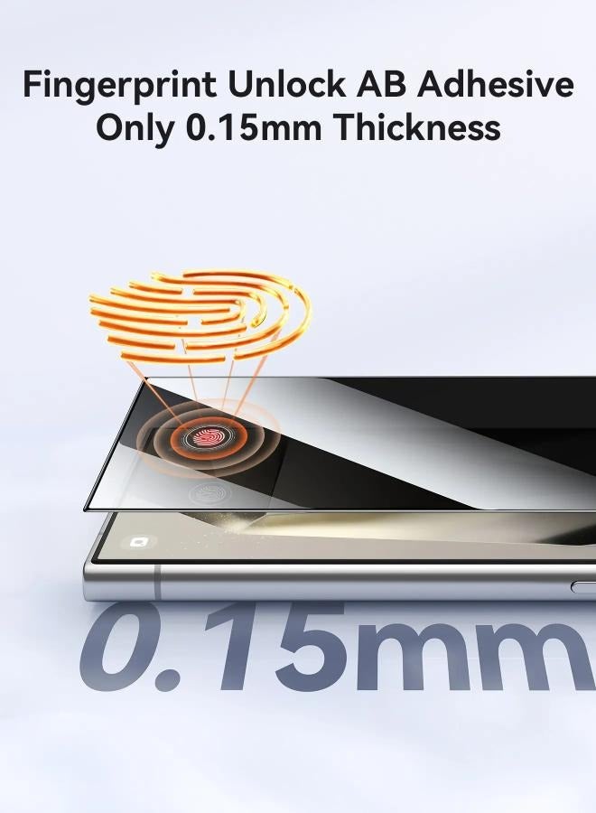 جوي روم - JR-MJS0222 Tempered Glass Screen Protector (2.5D Full Screen) for Samsung S24+ (Privacy) Black - Image 1