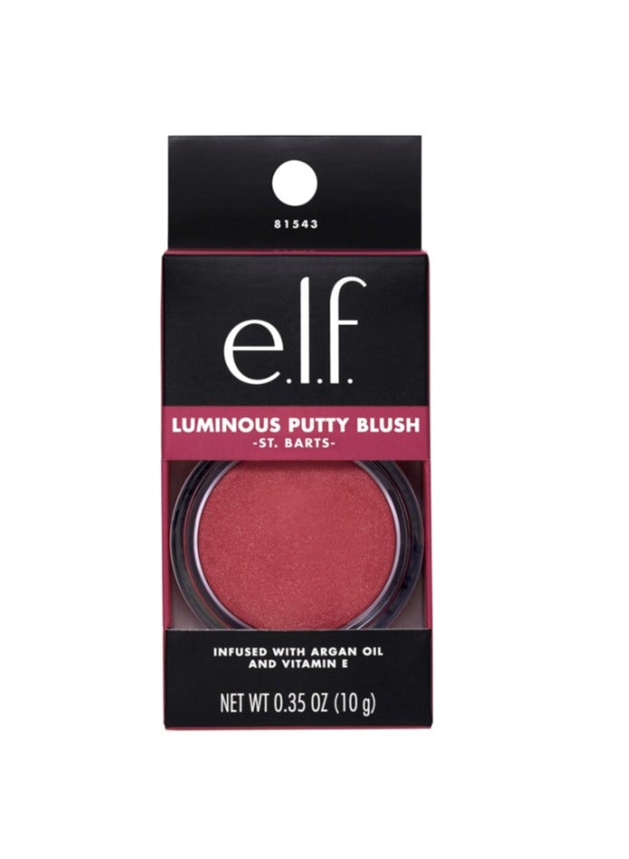 إلف Luminous Putty Blush, Putty To Powder Blush With A Shimmer Finish, Lightweight, Buildable Formula, St. Barts Pink - Image 1