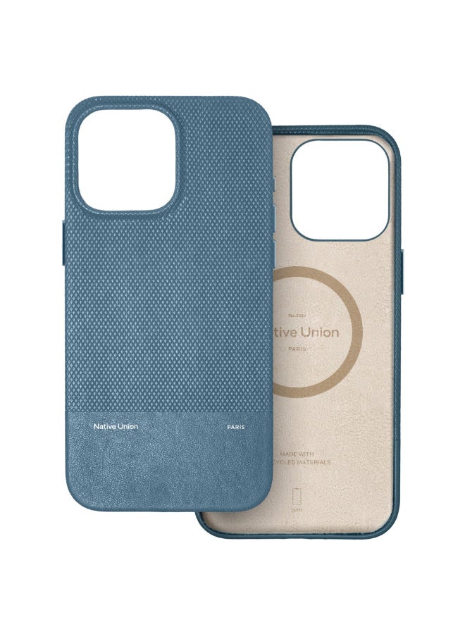 Native Union (RE)Classic Leather Case w/ Magsafe for Apple iPhone 16 Pro Max 6.9" 2024| Italian Leather from Recycled Materials, 6-Ft Drop And Scratch Protection, Raised Edges, Wireless Charging - Navy - Image 1