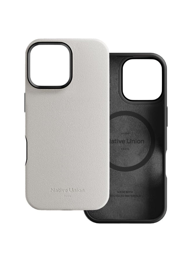 Native Union - Active Case w/ Magsafe for Apple iPhone 16 Pro Max 6.9" 2024|10-Ft Drop And Scratch Protection, Leather-like finish, Recycled Materials, Raised Edges, Wireless Charging - Sand Stone - Image 1